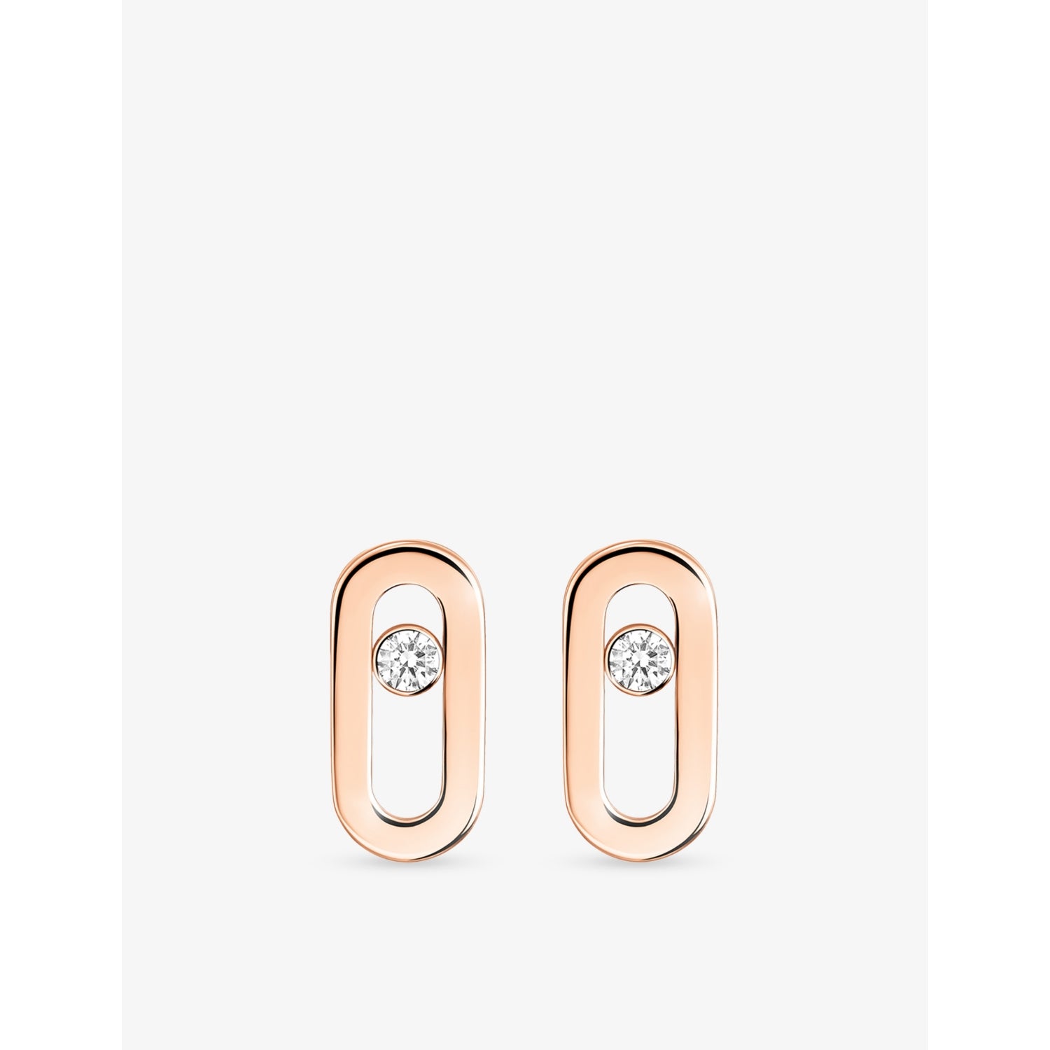 Move Uno 18ct gold and 0.03ct brilliant-cut diamond earrings - ROSE GOLD