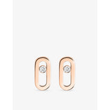 Move Uno 18ct gold and 0.03ct brilliant-cut diamond earrings - ROSE GOLD