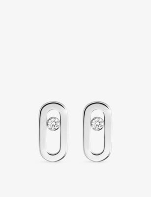 Messika Move Uno 18ct Gold and 0.03ct Brilliant-Cut Diamond Earrings