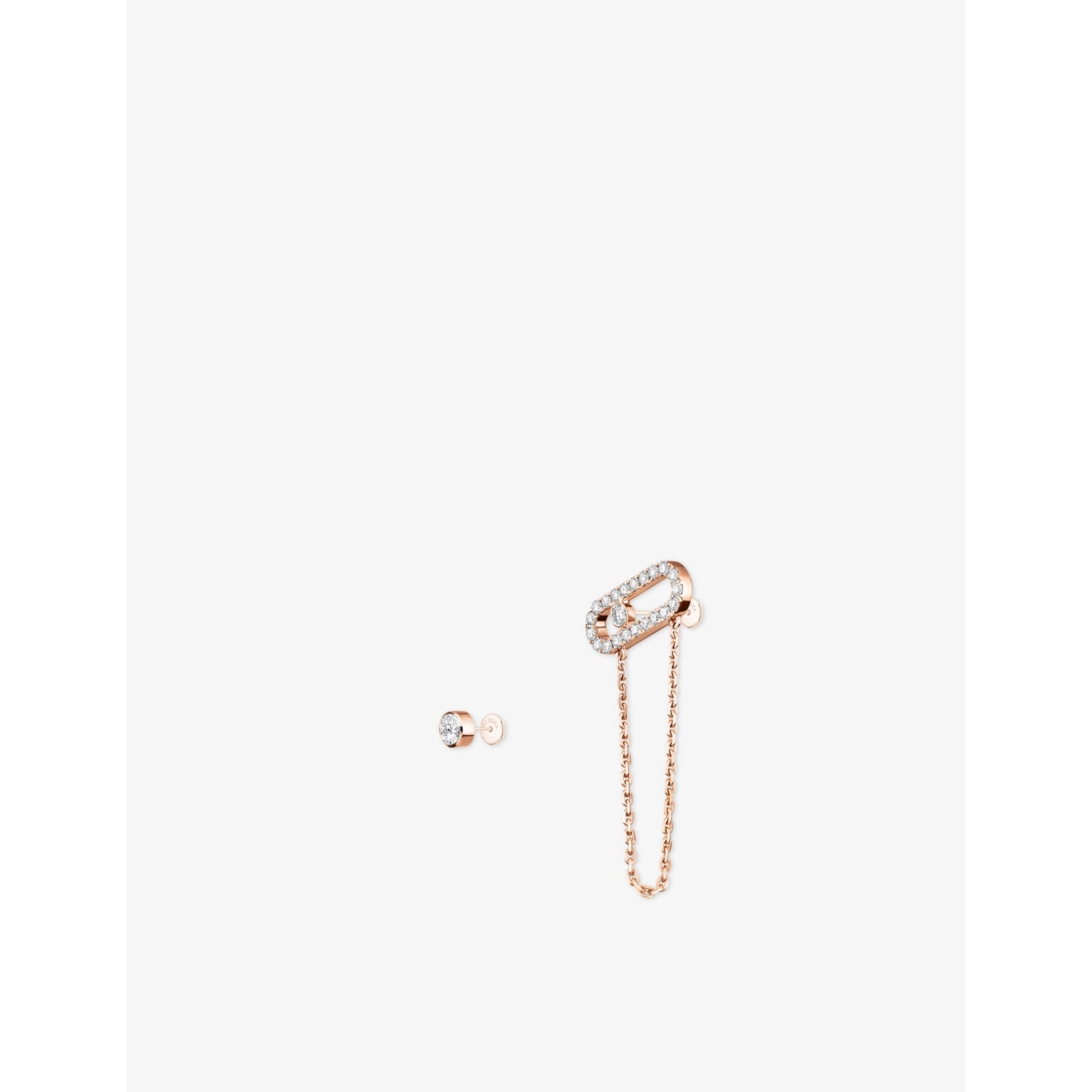 Messika Move Uno 18ct gold diamond chain and stud earrings (British brand)
