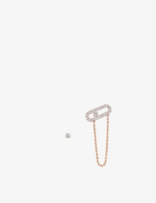 Messika Move Uno 18ct gold diamond chain and stud earrings (British brand)