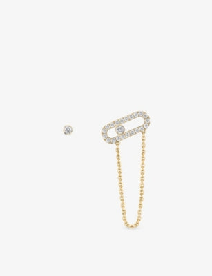 Messika Move Uno 18ct gold diamond chain and stud earrings (British brand)