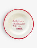 Laetitia Rouget hand-painted ceramic plate with cheese motto 20cm, UK version