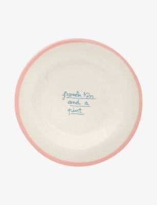 Laetitia Rouget ceramic plate French Kiss hand-painted 20cm, UK version