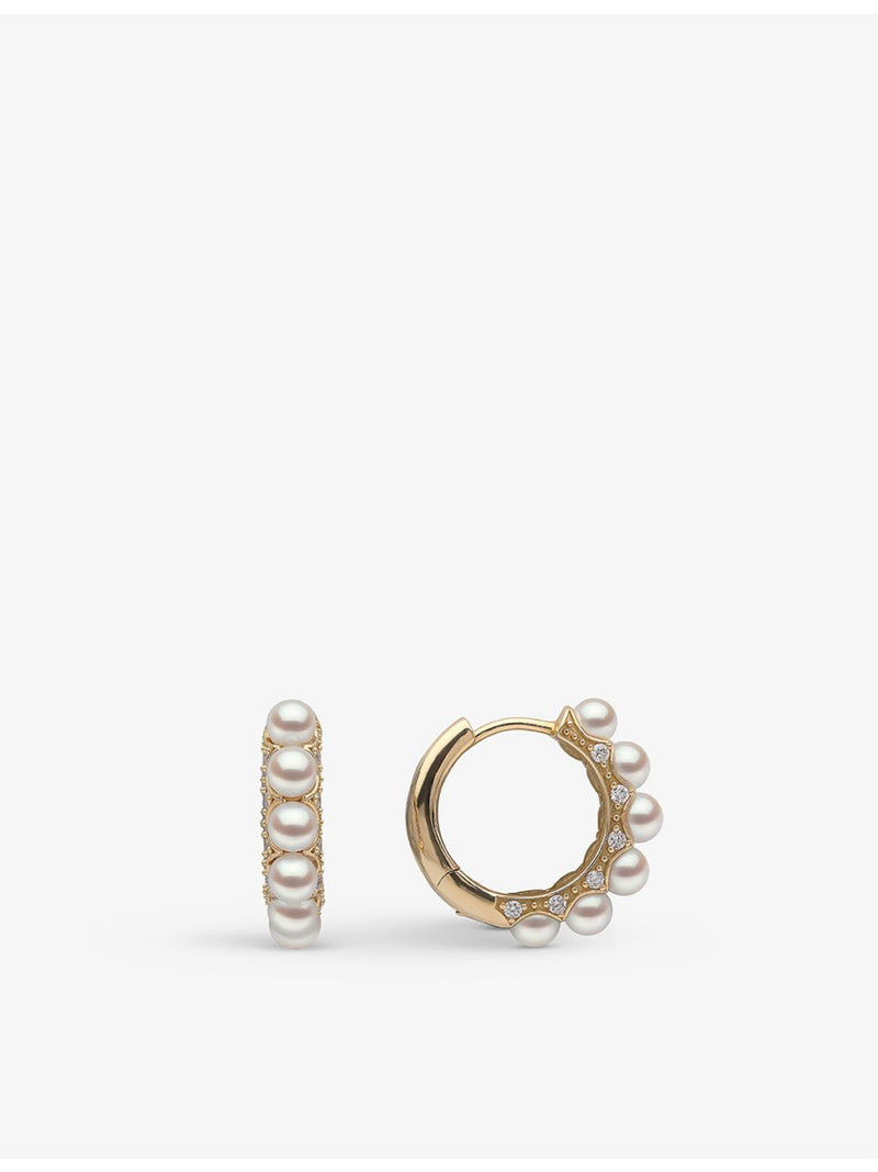 Yoko London 18ct gold diamond pearl earrings - British product