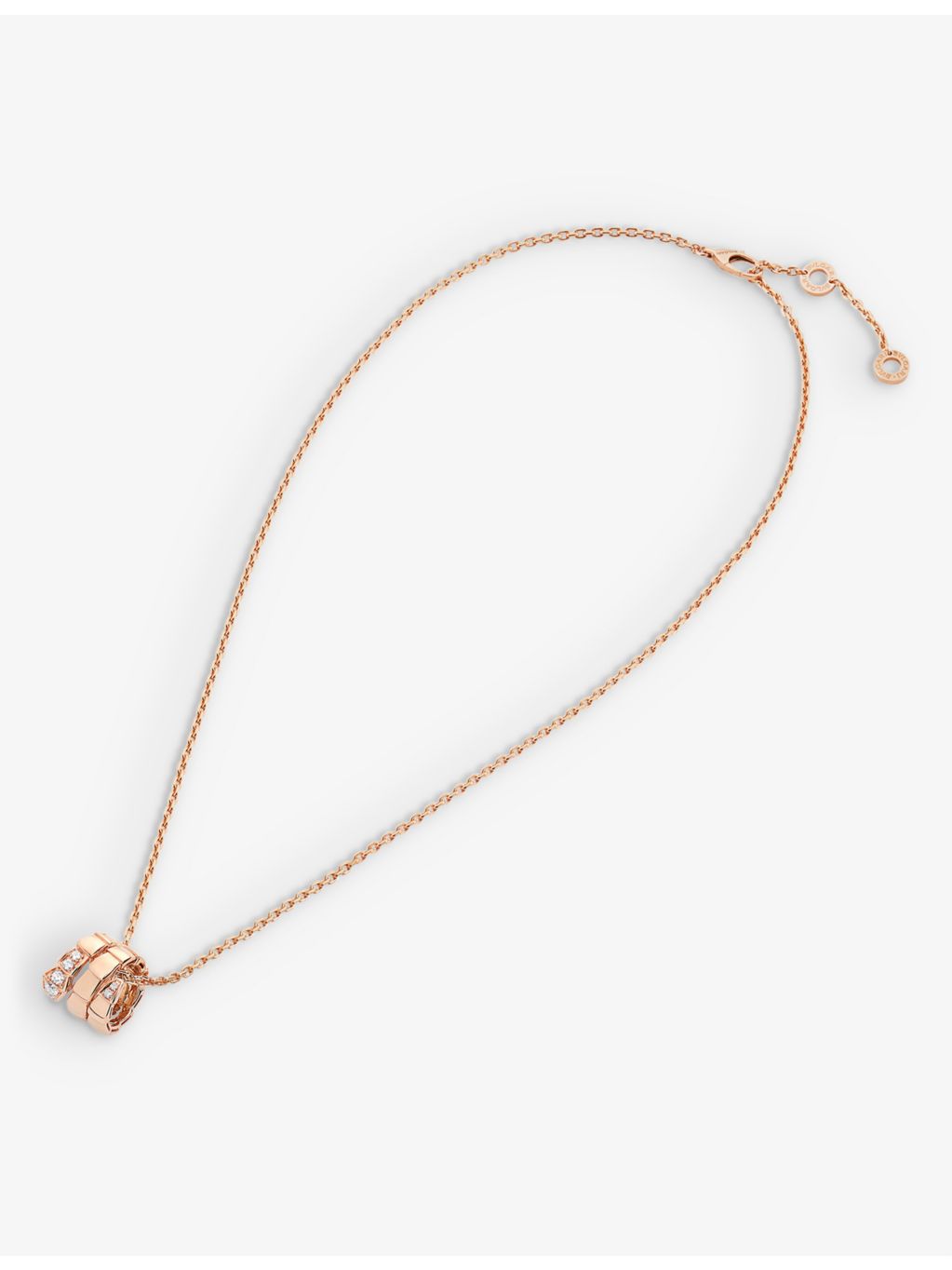Bvlgari Serpenti Viper 18ct rose-gold diamond pendant necklace, UK version