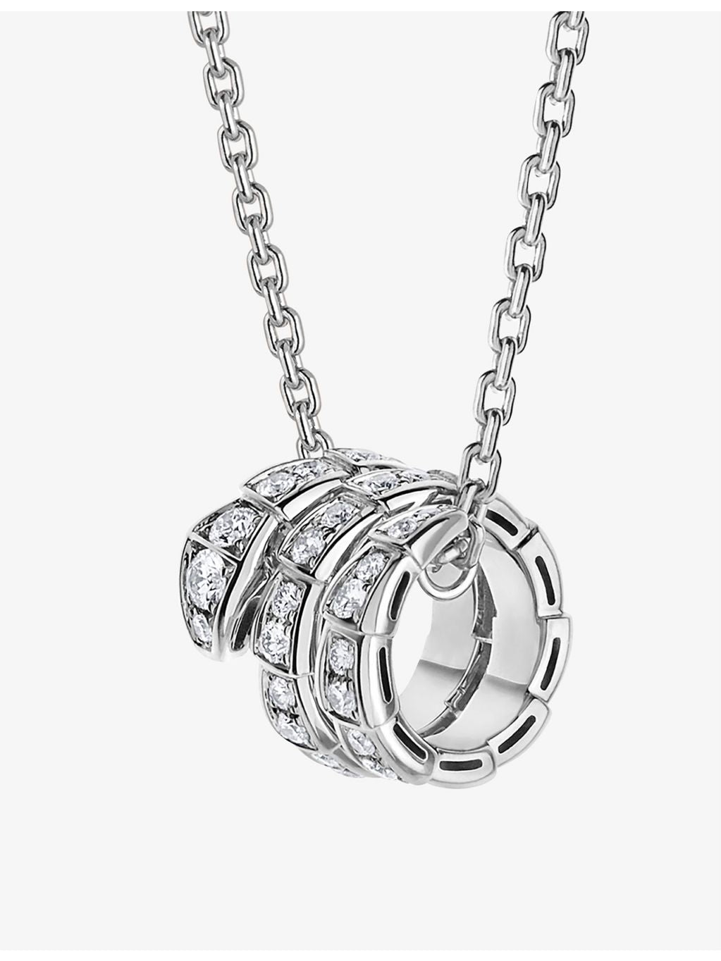 Bvlgari Serpenti Viper 18ct white gold diamond pendant necklace (British brand)