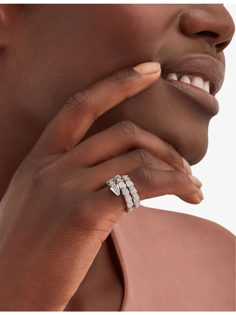 Bvlgari Serpenti Viper diamond ring 18ct white gold, UK version
