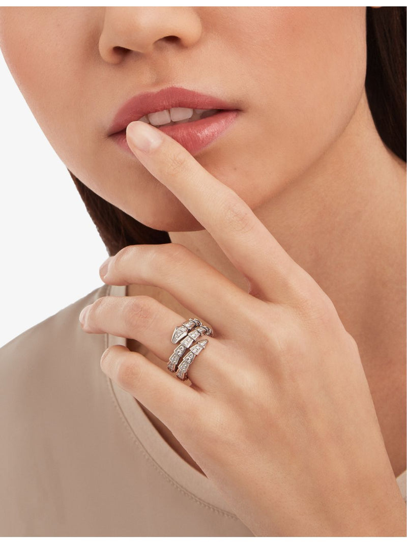 Bvlgari Serpenti Viper diamond ring 18ct white gold, UK version