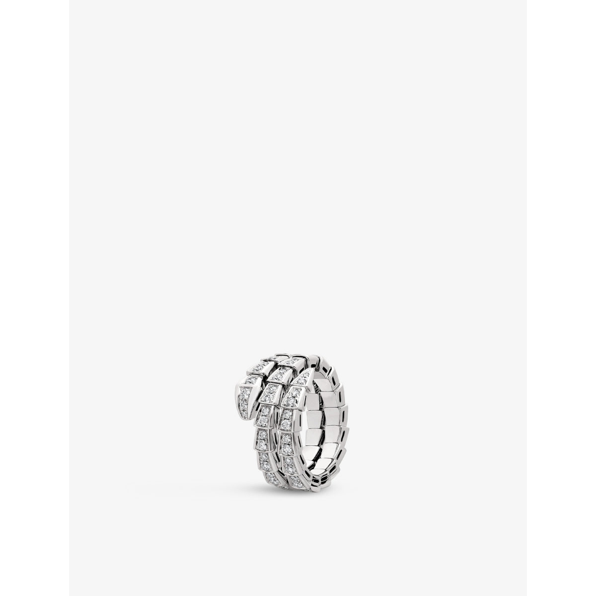 Serpenti Viper 18ct white-gold and 1.22ct brilliant-cut diamond ring - XS