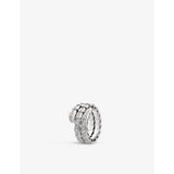 Serpenti Viper 18ct white-gold and 1.22ct brilliant-cut diamond ring - XS