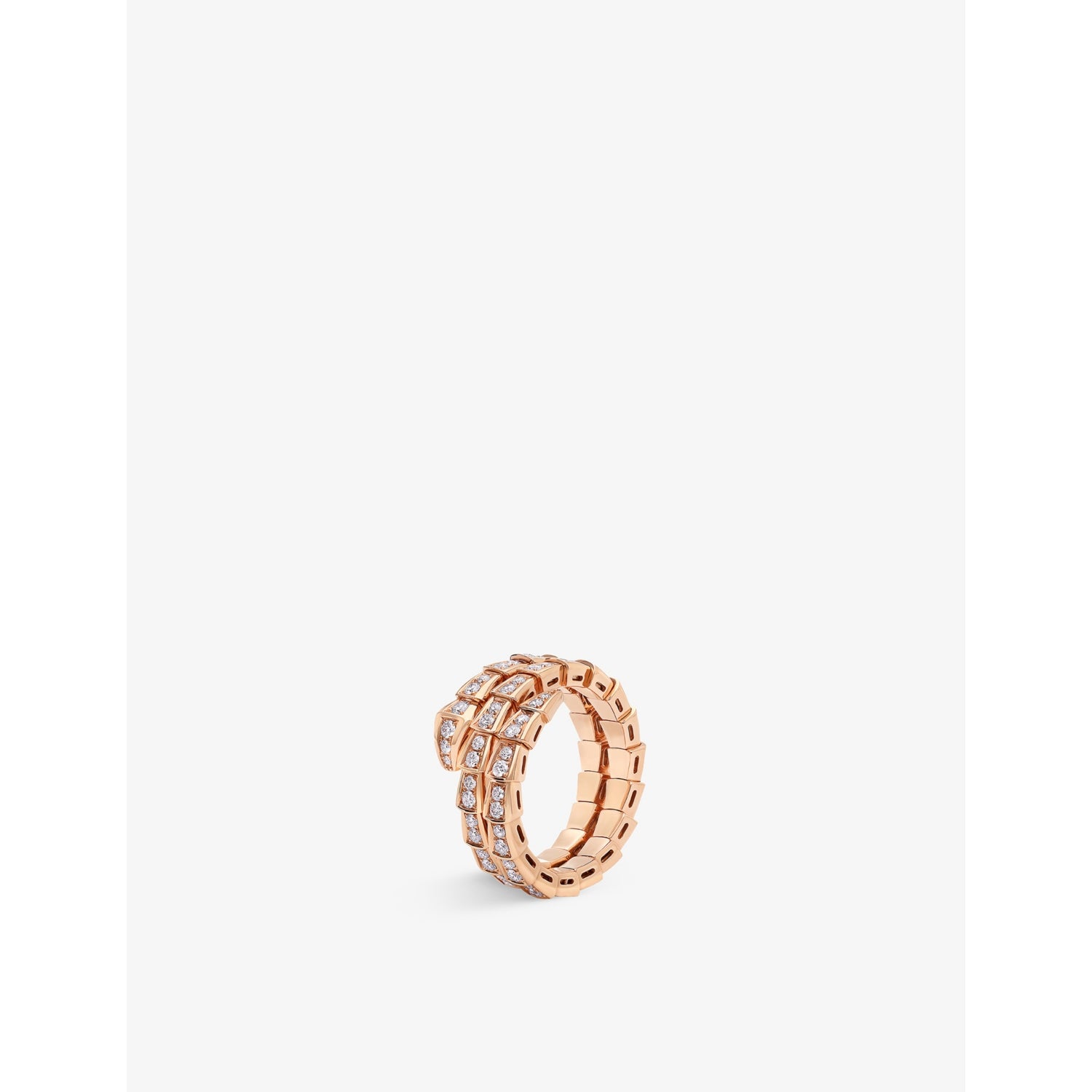 Serpenti Viper 18ct rose-gold and 1.22ct brilliant-cut diamond ring - S