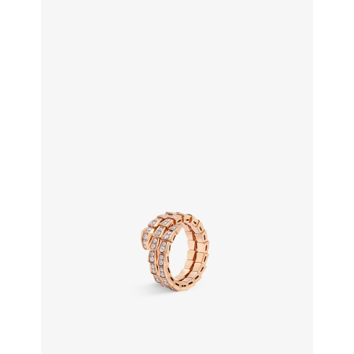 Serpenti Viper 18ct rose-gold and 1.22ct brilliant-cut diamond ring - S