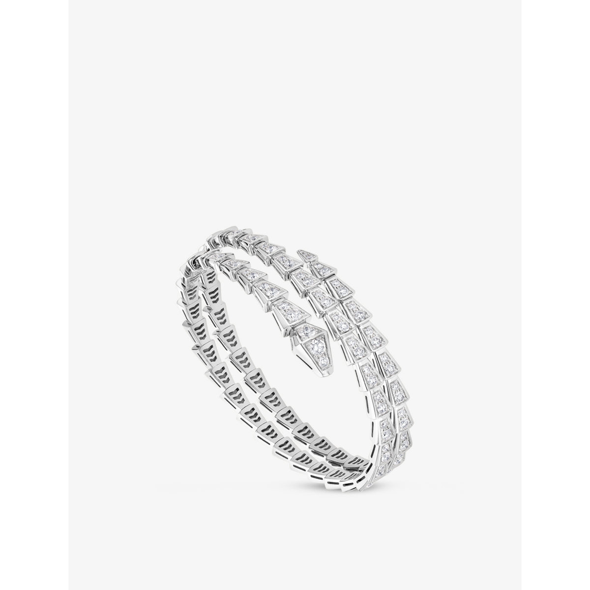 Serpenti Viper 18ct white-gold and 5.89ct brilliant-cut diamond bracelet - S
