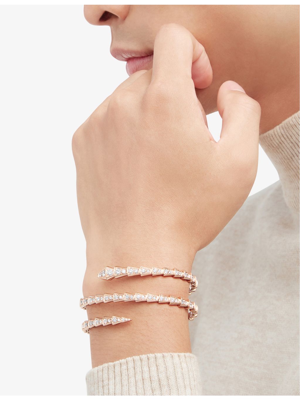 Bvlgari Serpenti Viper rose gold diamond bracelet, UK version