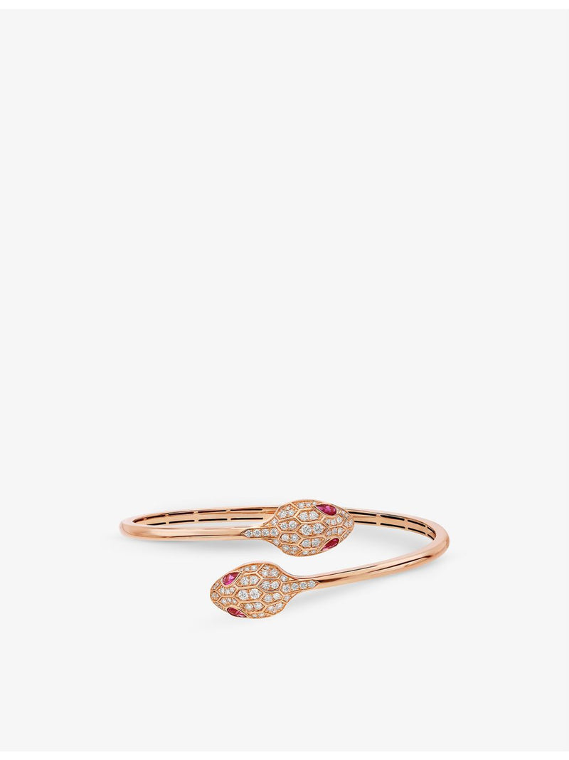 Bvlgari Serpenti 18ct rose gold diamond bangle bracelet (British brand)
