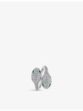 Bvlgari Serpenti Seduttori diamond emerald ring 18ct white gold - British product