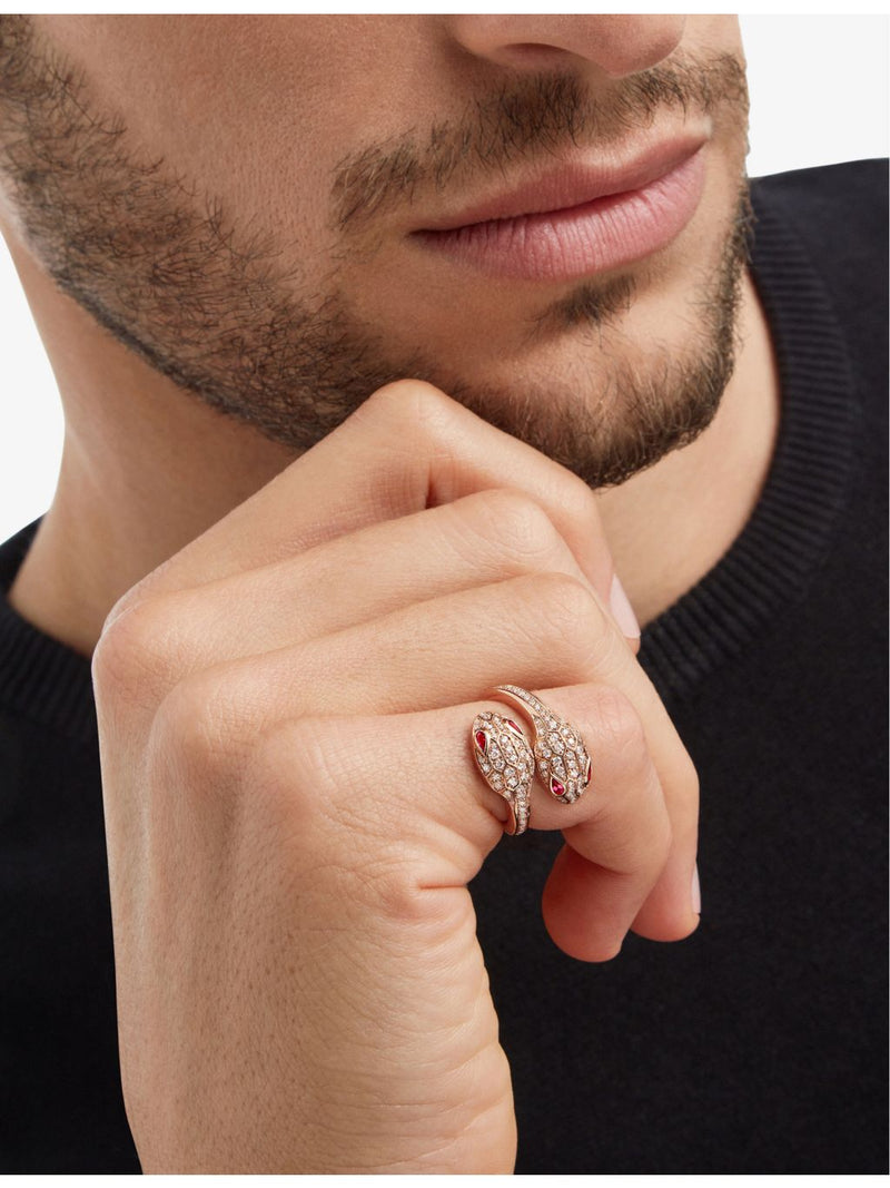 Bvlgari Serpenti Seduttori ring with diamond and rubellite - British product