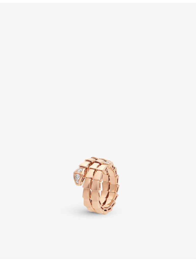 Bvlgari Serpenti Viper diamond ring 18ct rose gold 0.1ct - British product