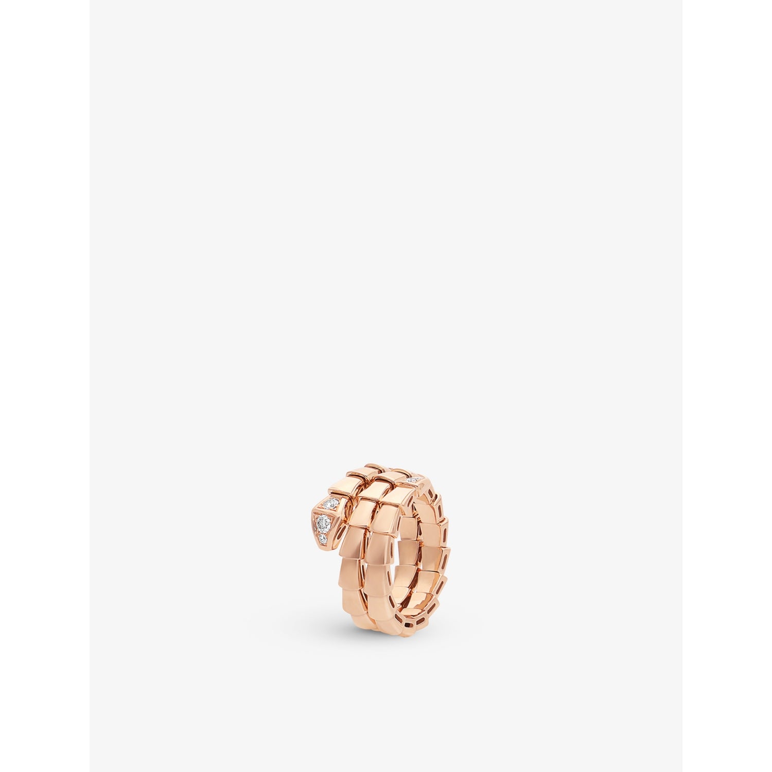 Serpenti Viper 18ct rose-gold and 0.1ct brilliant-cut diamond ring - S