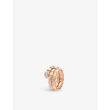 Serpenti Viper 18ct rose-gold and 0.1ct brilliant-cut diamond ring - S
