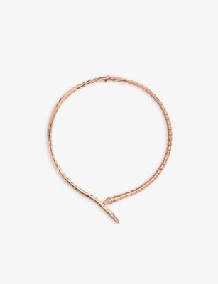 Serpenti Viper 18ct rose-gold and 0.41ct brilliant-cut diamond necklace - M