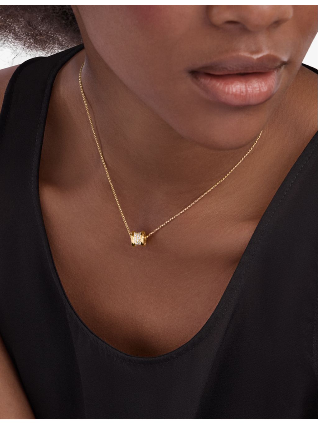 Bvlgari B.zero1 18ct yellow gold diamond pendant necklace, imported from the UK