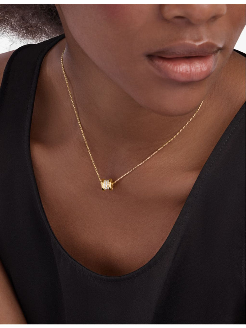 Bvlgari B.zero1 18ct yellow gold diamond pendant necklace, imported from the UK