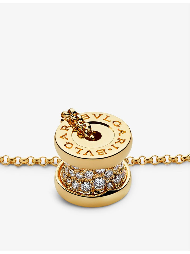 Bvlgari B.zero1 18ct yellow gold diamond pendant necklace, imported from the UK