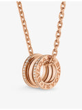 Bvlgari B.zero1 18ct rose gold diamond pendant necklace, imported from the UK