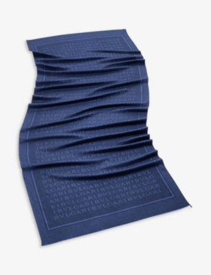 Bvlgari Lettere Maxi Brand-Pattern Wool and Silk Stole, 180cm x 70cm