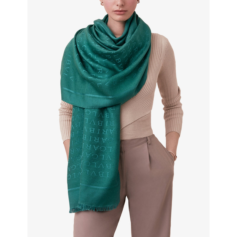 Bvlgari Lettere Maxi wool and silk stole (British brand)