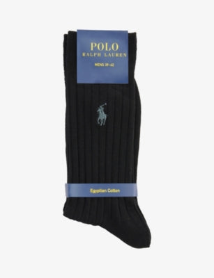 Polo Ralph Lauren Logo-Embroidered Stretch-Cotton Blend Ankle Socks