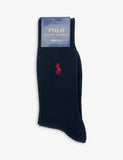 Polo Ralph Lauren Logo-embroidered Stretch-cotton Blend Ankle Socks