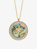 Astley Clarke large abalone and white sapphire locket necklace - British product