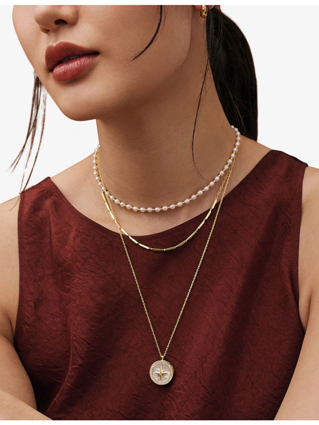 Astley Clarke Polaris large locket necklace in gold-plated sterling silver, UK version