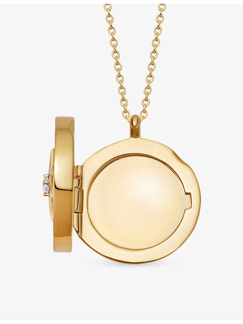 Astley Clarke Polaris large locket necklace in gold-plated sterling silver, UK version