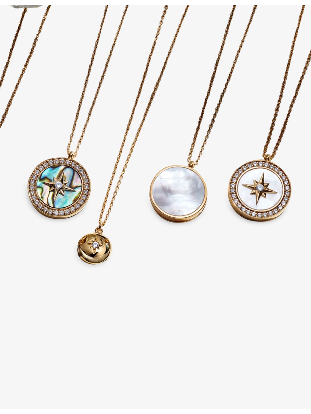 Astley Clarke Polaris large locket necklace in gold-plated sterling silver, UK version