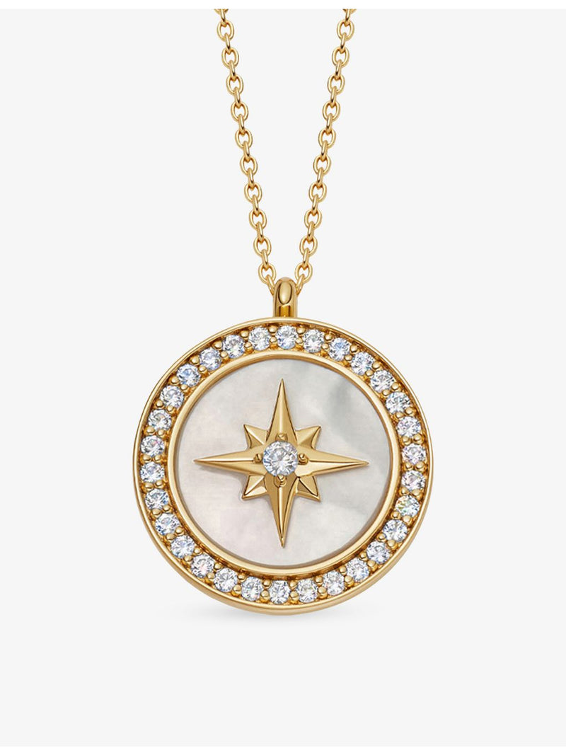 Astley Clarke Polaris large locket necklace in gold-plated sterling silver, UK version