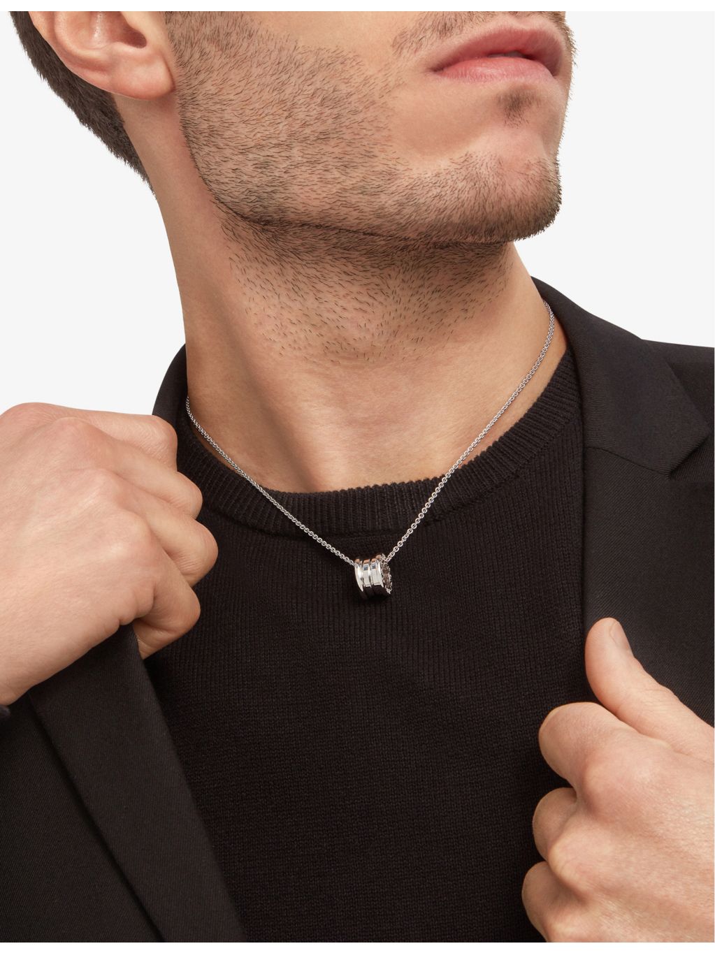Bvlgari B.zero1 18ct white-gold pendant necklace (British brand)