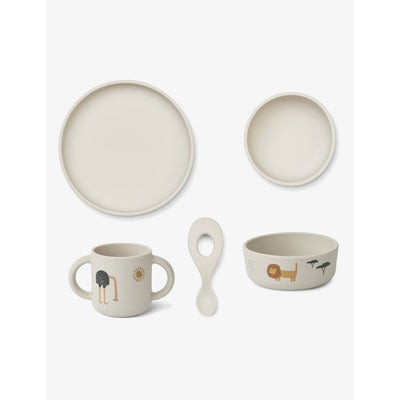 selfridges Liewood Vivi Dog-Print Silicone Tableware Set of Four- Buy online at McGrocer