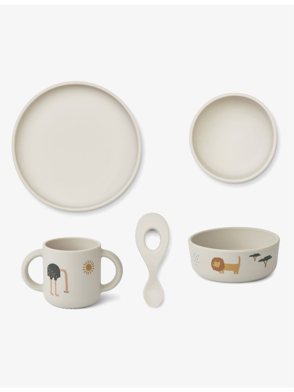 Liewood dog print silicone tableware set of four, imported from the UK