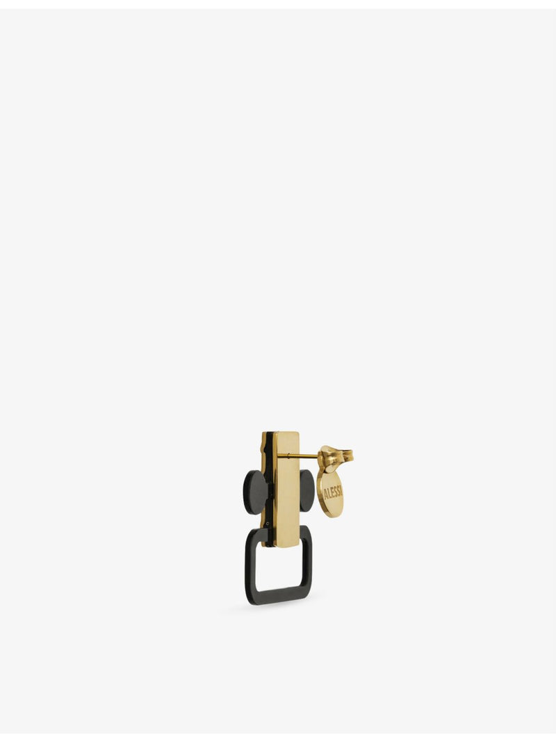 Alessi gold-toned sterling-silver stud earrings with geometric design - British product