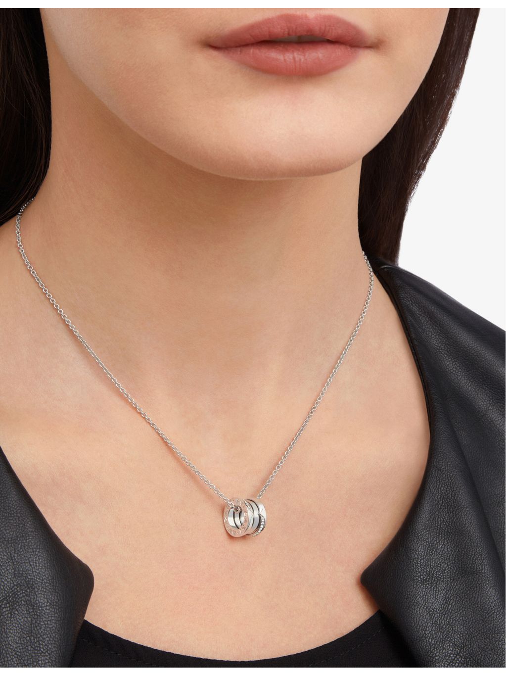 Bvlgari B.zero1 diamond pendant necklace in 18ct white gold, UK version