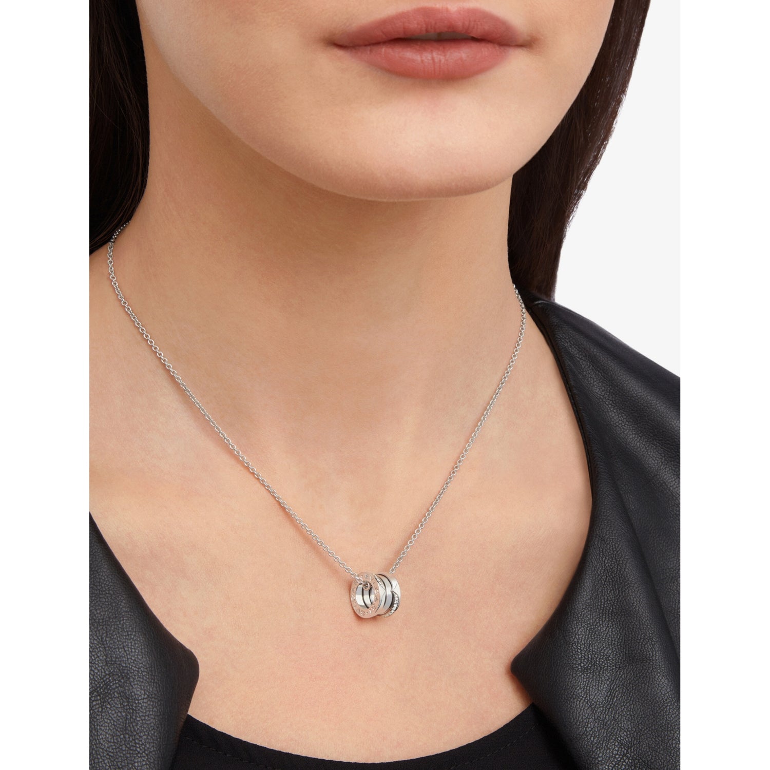 Bvlgari B.zero1 diamond pendant necklace in 18ct white gold, UK version