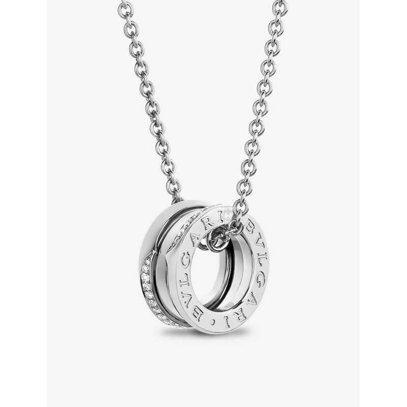 Bvlgari B.zero1 diamond pendant necklace in 18ct white gold, UK version
