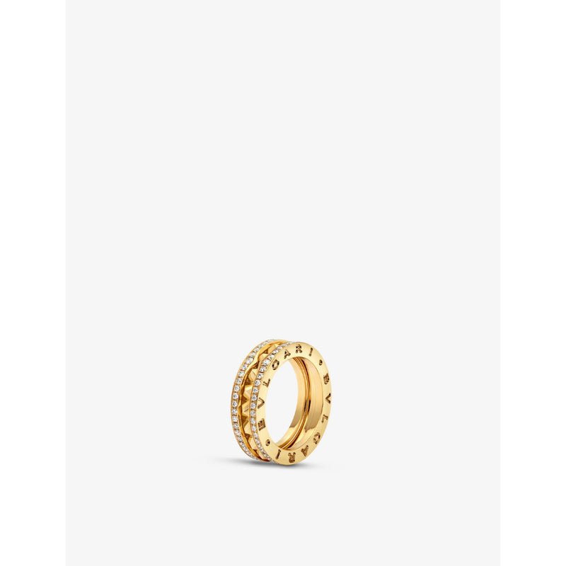 B.zero1 18ct yellow-gold and 0.51ct brilliant-cut diamond ring - 54mm