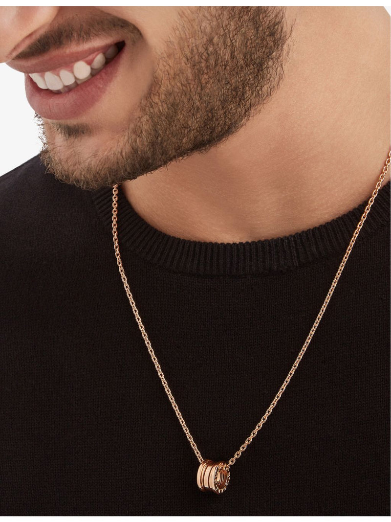 Bvlgari 18ct rose-gold pendant necklace with adjustable chain - British product