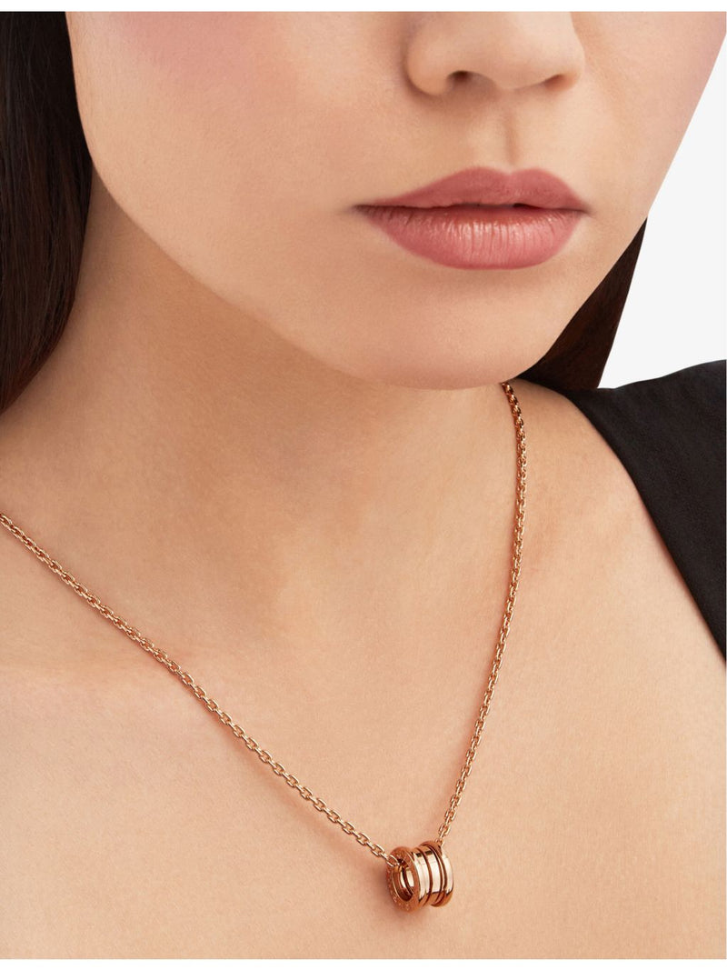 Bvlgari 18ct rose-gold pendant necklace with adjustable chain - British product