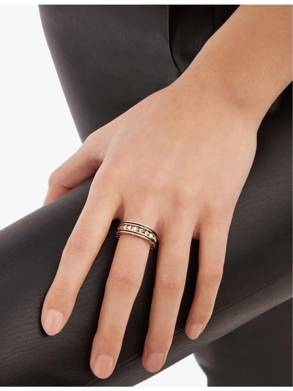 Bvlgari B.zero1 ring in rose gold and ceramic, imported from the UK